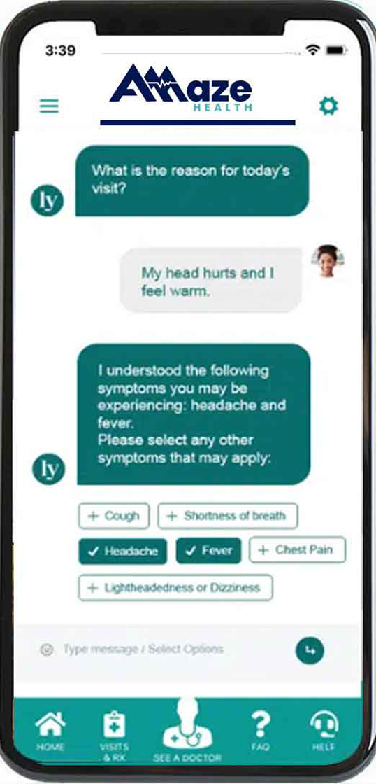 Lyric Telemedicine Chat Interface - Text with a Physician Anytime