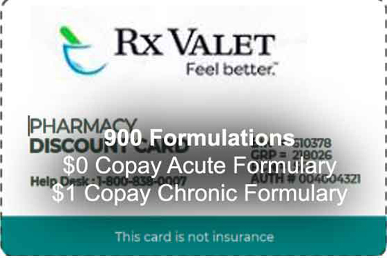 900 Formulations $0 Copay Acute Formulary $1 Copay Chronic Formulary